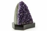Deep Purple Amethyst Geode With Wood Base - Uruguay #364434-1